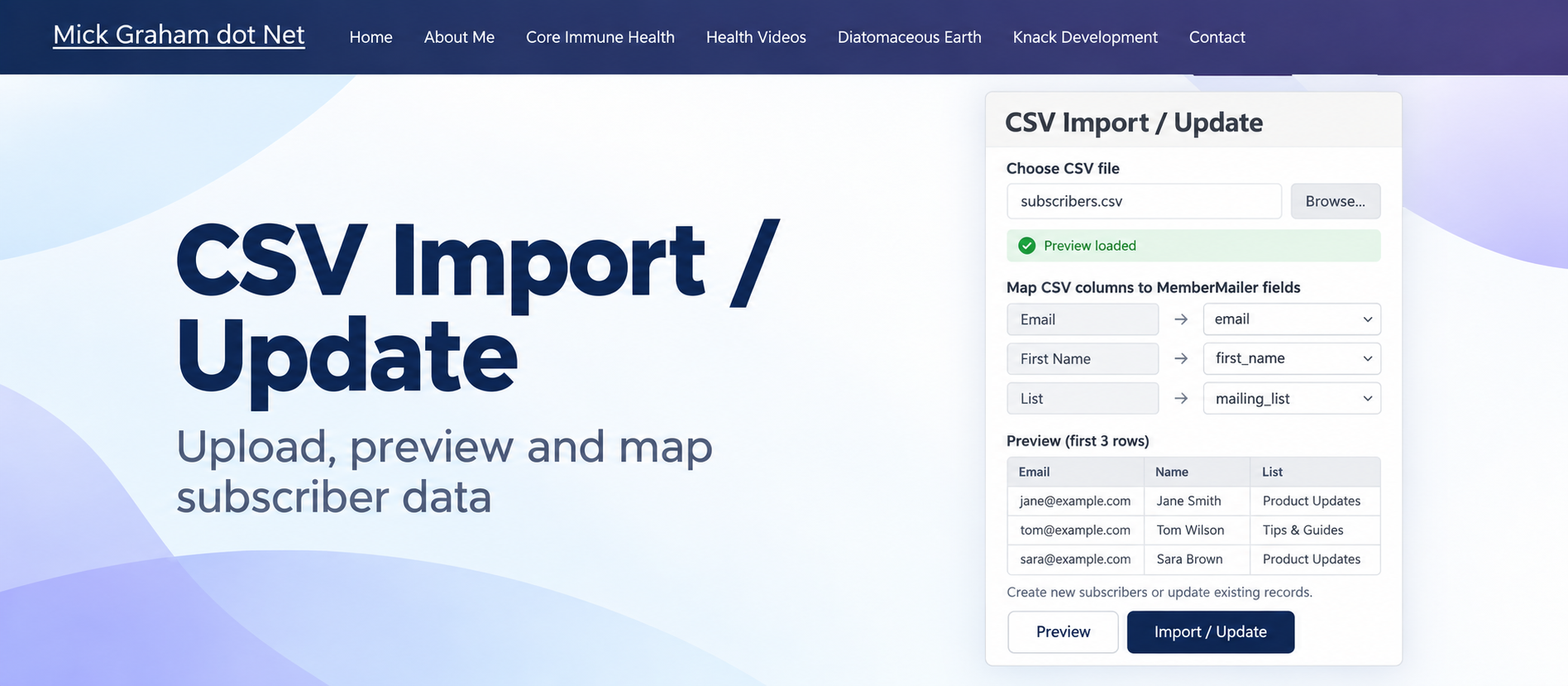 CSV import